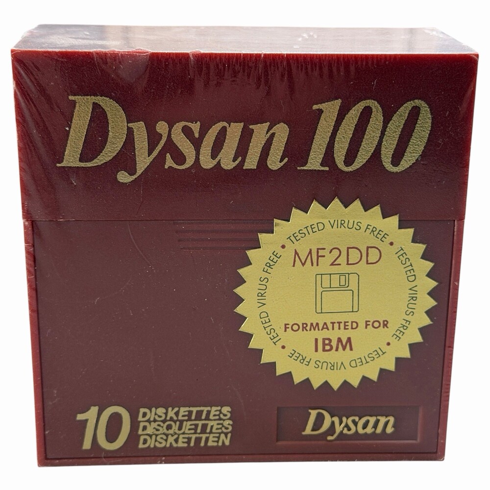 Dysan 100 MF2DD 3.5 Inch Floppy Diskettes 10 Pack IBM Sealed NOS VTG